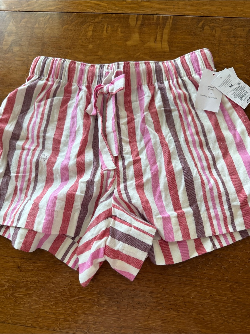 NWT Striped Pink Cotton Lounge Shorts XS